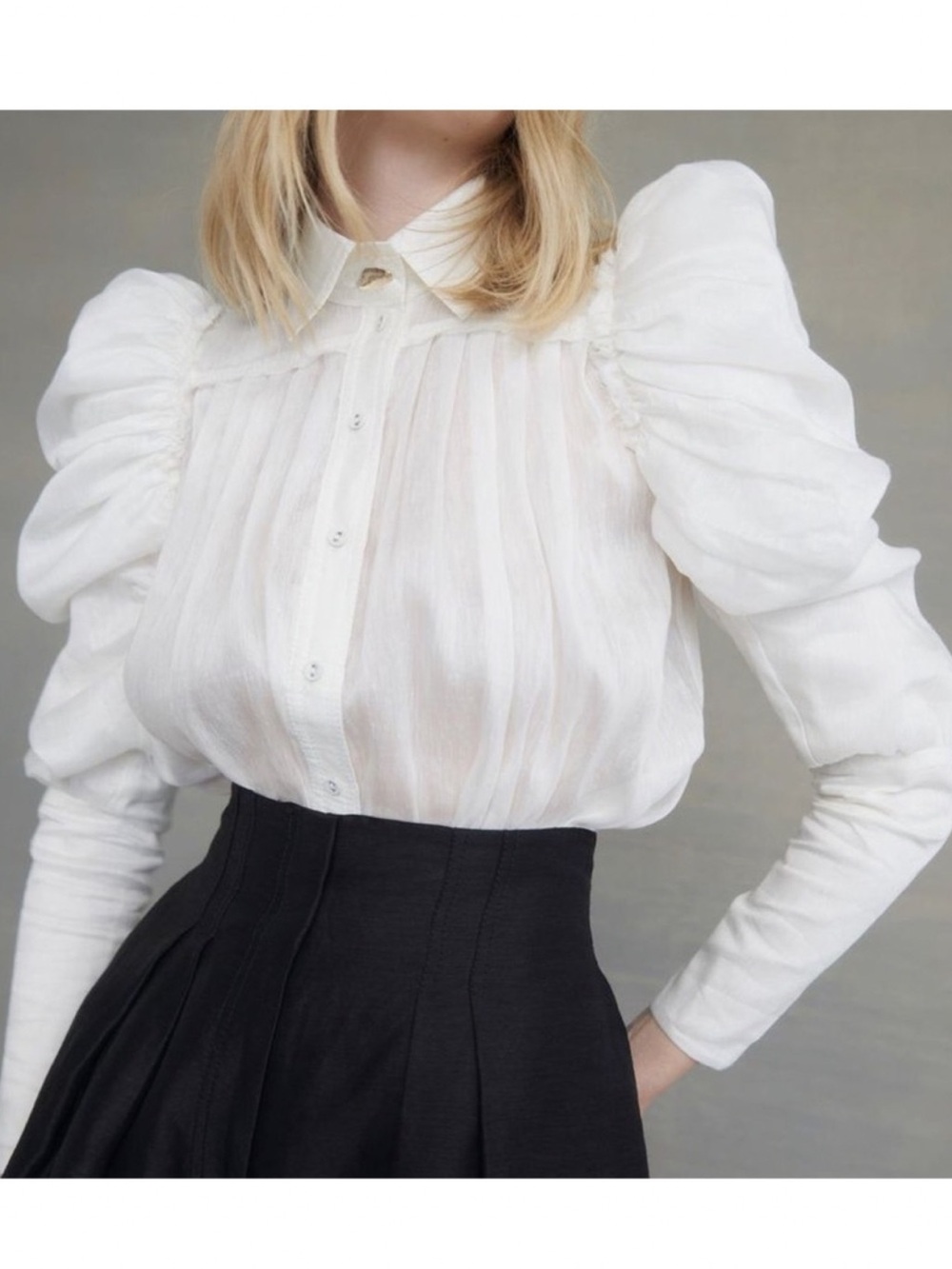 NWT✨ AJE • Kindred Butterfly Sleeve Linen Silk Blouse • Ivory • US 4 (AUS 8)